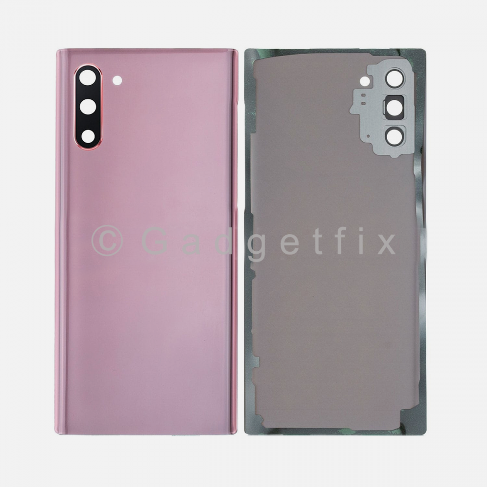 Pink Back Cover Glass Battery Door Camera Lens + Adhesive for Samsung Galaxy Note 10