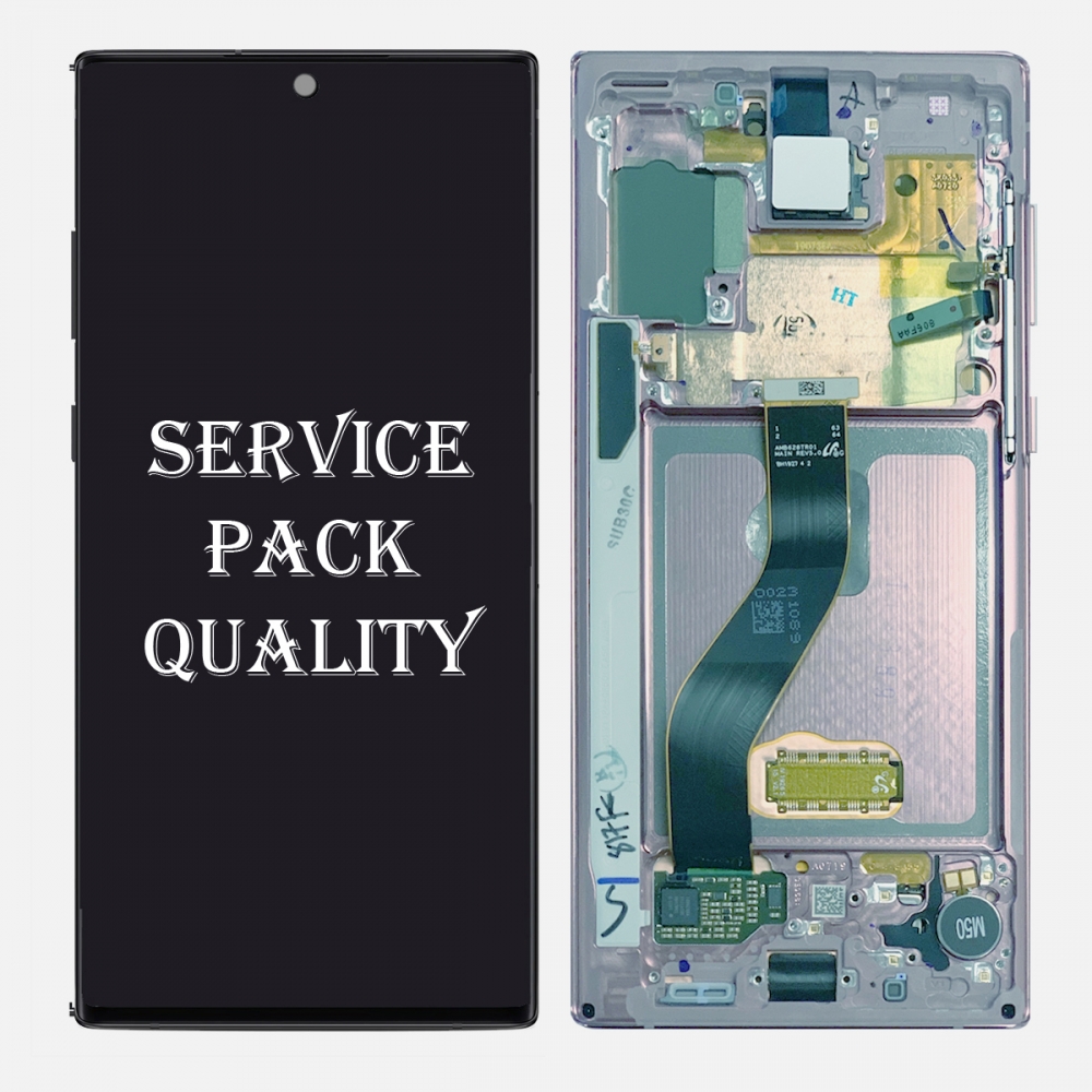 Aura Glow AMOLED Display Screen Assembly + Frame For Samsung Galaxy Note 10 N970 (Service Pack)
