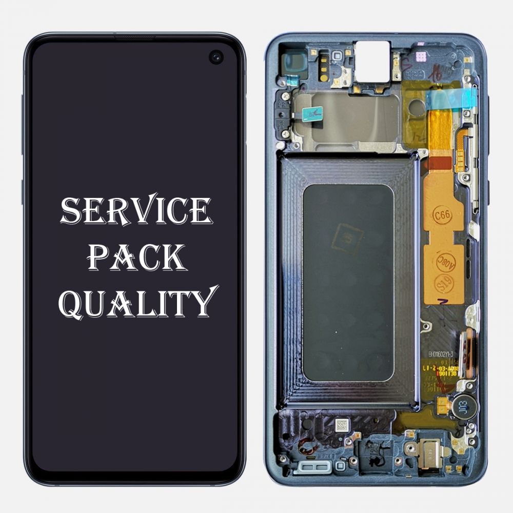 Black Amoled LCD Display Touch Screen Digitizer + Frame Samsung Galaxy S10e (Service Pack)