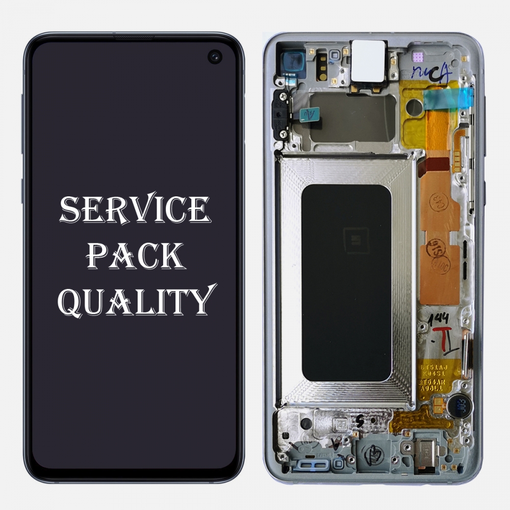 White Amoled LCD Display Touch Screen Digitizer + Frame For Samsung Galaxy S10e (Service Pack)