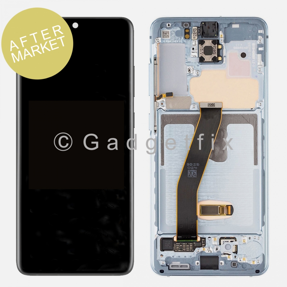 AfterMarket Blue OLED Display Screen Digitizer + Frame For Samsung Galaxy S20 5G (Not For Verizon)