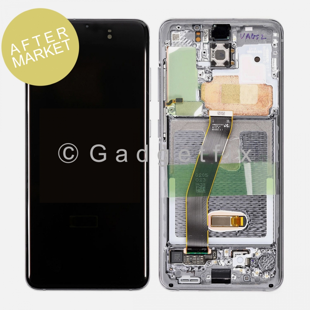 AfterMarket Gray OLED Display Screen Digitizer + Frame For Samsung Galaxy S20 5G (Not For Verizon)