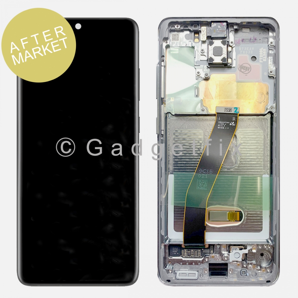 AfterMarket White OLED Display Screen Digitizer + Frame For Samsung Galaxy S20 5G (Not For Verizon)
