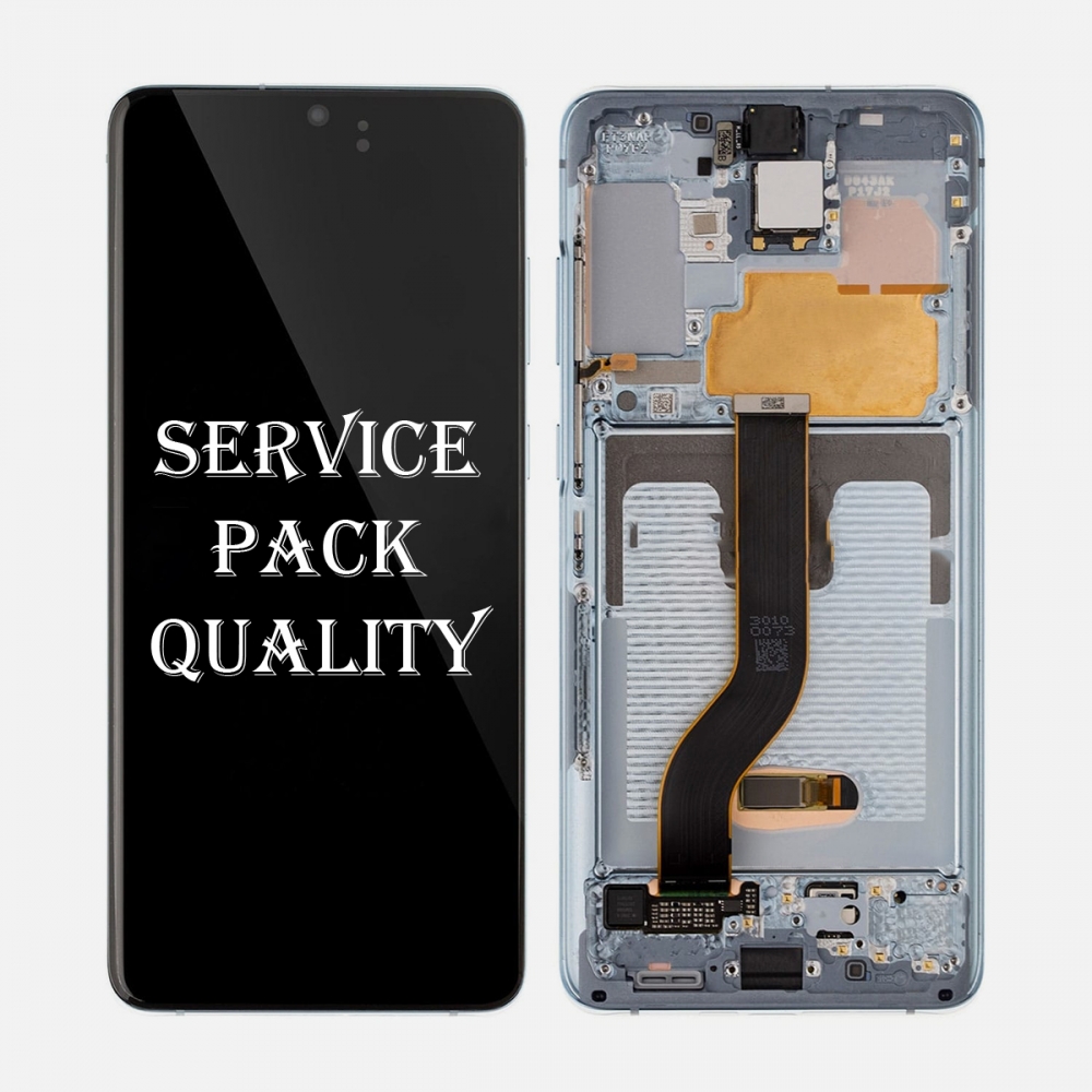 Blue AMOLED Display Screen Digitizer Assembly + Frame For Samsung Galaxy S20+ Plus 5G (Service Pack)