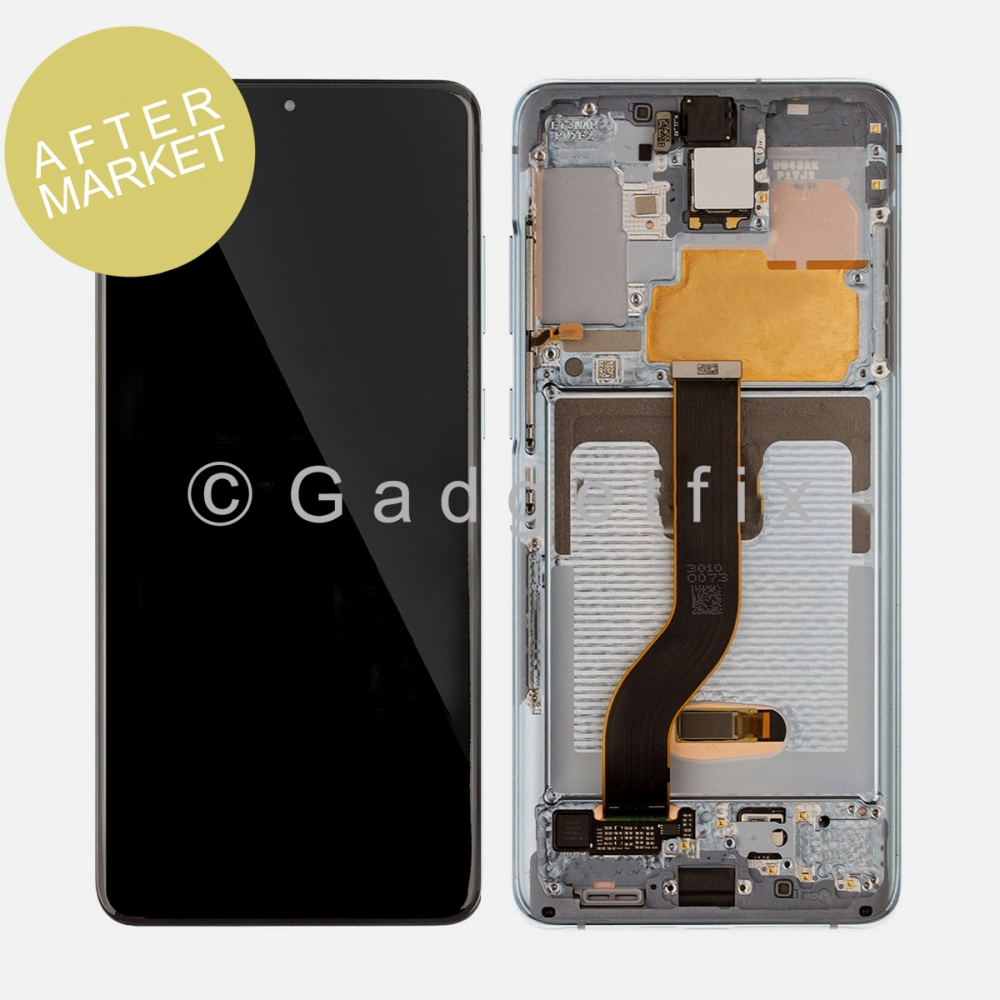 Aftermarket White OLED Display Screen Digitizer + Frame For Samsung Galaxy S20+ Plus 5G