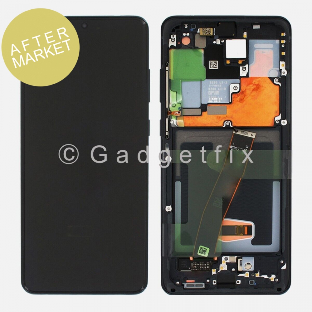 Aftermarket Black OLED Display Screen Digitizer Assembly + Frame For Samsung Galaxy S20 Ultra 5G