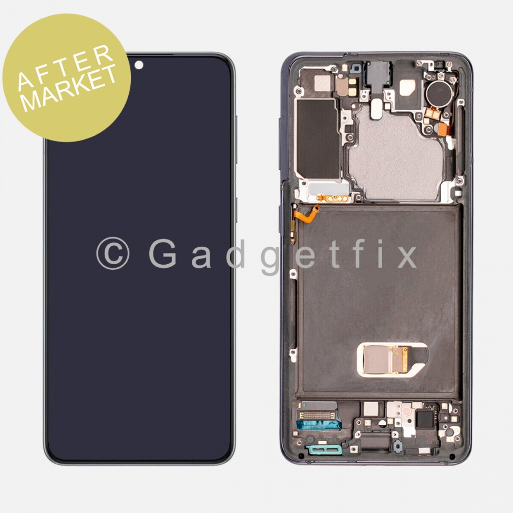 Aftermarket Gray OLED Display LCD Touch Screen Digitizer Frame for Samsung Galaxy S21 5G