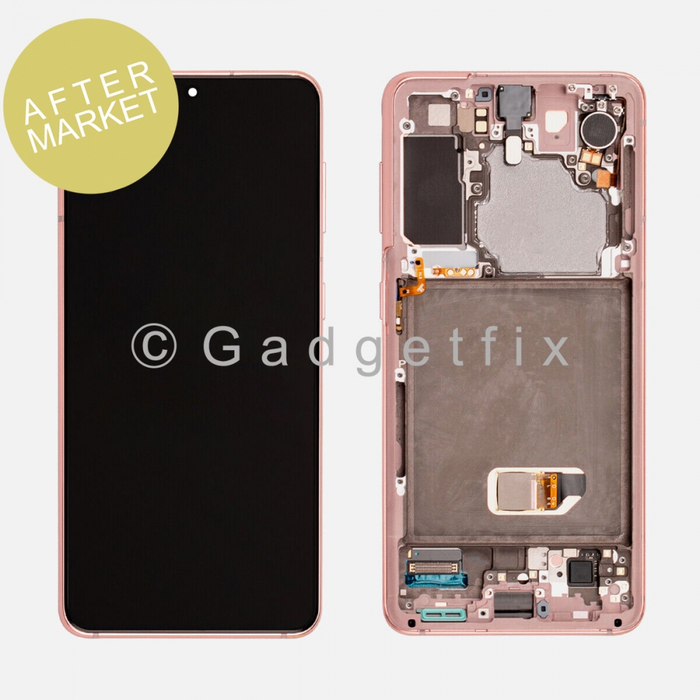 Aftermarket Pink OLED Display LCD Touch Screen Digitizer Frame for Samsung Galaxy S21 5G