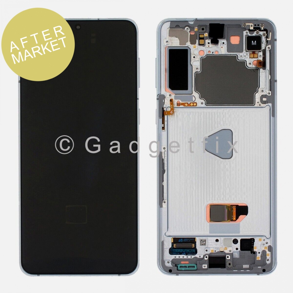 Aftermarket Silver OLED Display LCD Touch Screen Digitizer Frame for Samsung Galaxy S21+ | S21 Plus | G996  