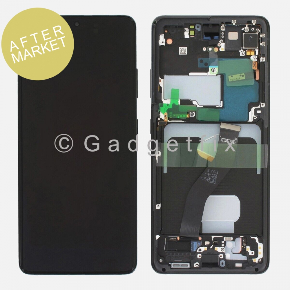 Aftermarket Black OLED Display Screen Digitizer + Frame for Samsung Galaxy S21 Ultra 5G G998 G998U