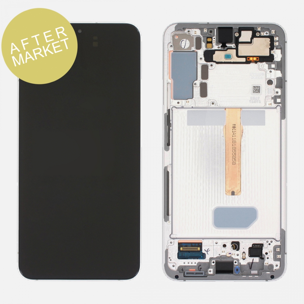 Aftermarket White Display LCD Screen Digitizer With Frame for Samsung Galaxy S22 Plus 5G