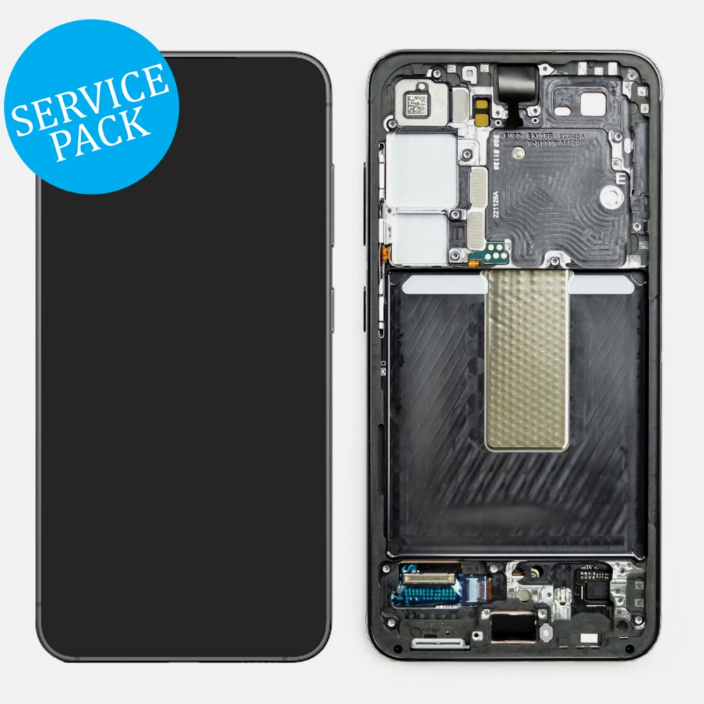 Black Samsung S23 5G S911 OLED Display LCD Touch Screen Digitizer Assembly Frame (Service Pack)