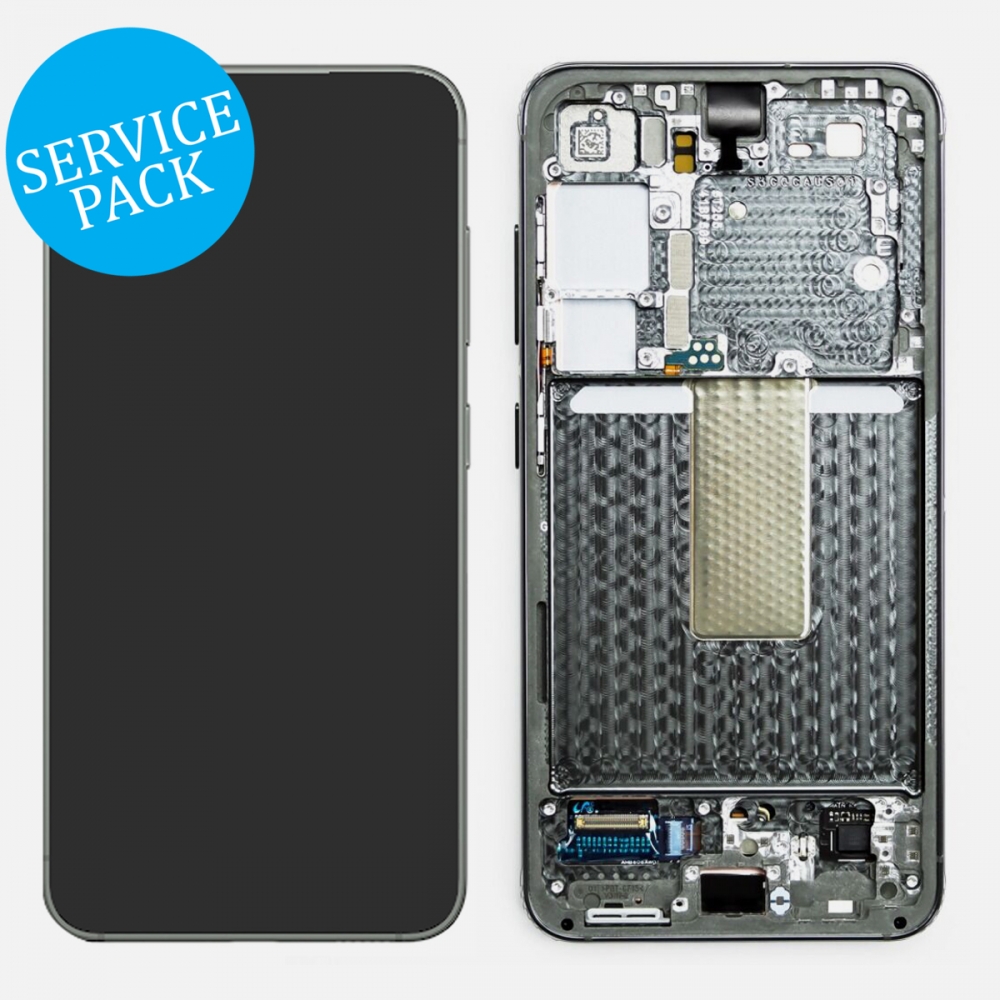 Green Samsung S23 5G S911 OLED Display LCD Touch Screen Digitizer Assembly Frame (Service Pack)