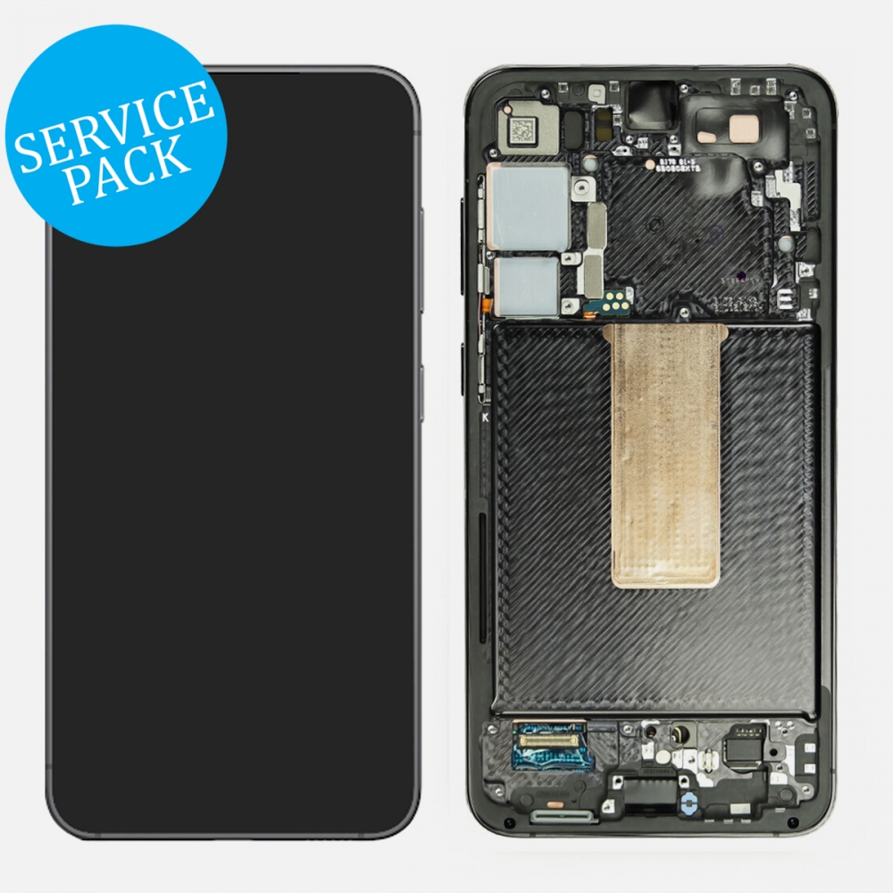 Black Samsung S23 Plus 5G S916 OLED Display LCD Touch Screen Digitizer Assembly Frame (Service Pack)