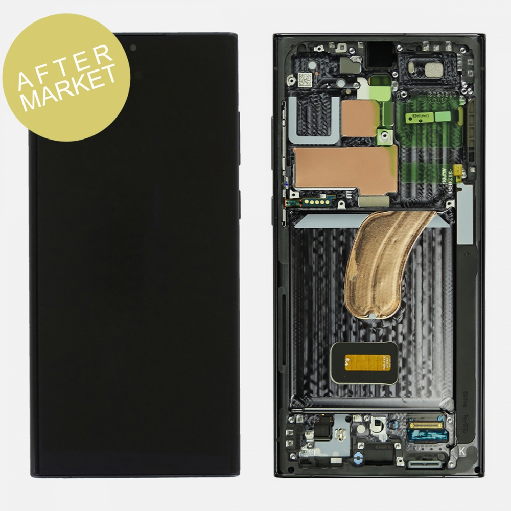 Aftermarket Black Samsung S23 Ultra 5G S918 OLED Display LCD Touch Screen Digitizer Frame