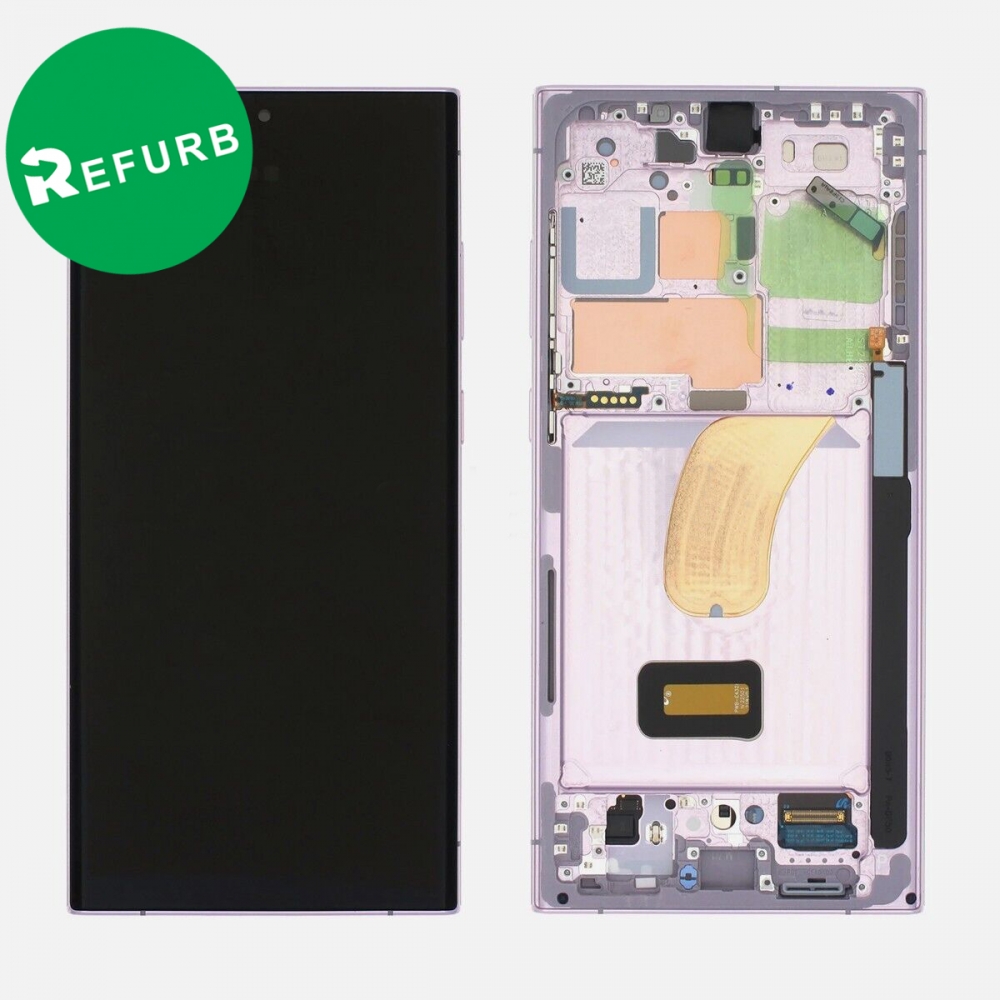 Refurbished Lavender Samsung S23 Ultra 5G S918 OLED Display LCD Touch Screen Digitizer Frame
