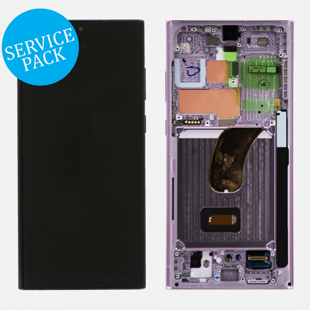 Lavender Samsung S23 Ultra 5G S918 OLED Display LCD Touch Screen Digitizer Assembly Frame (Service Pack)