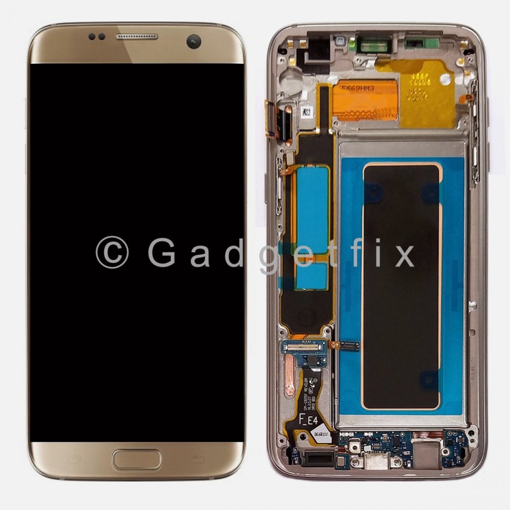 Gold Samsung Galaxy S7 Edge G935A G935T G935V G935P LCD Touch Screen Digitizer Frame