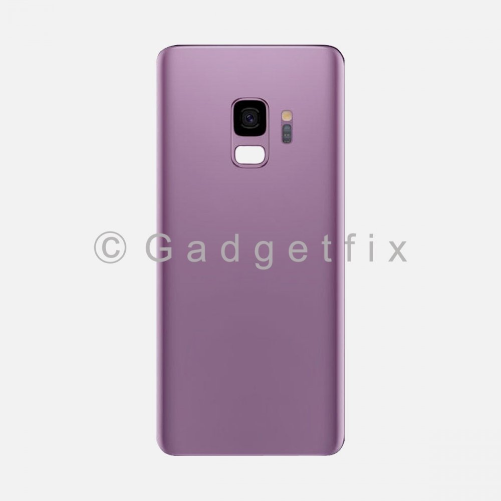 Purple Back Cover Glass Battery Door Camera Lens + Adhesive for Samsung Galaxy S9