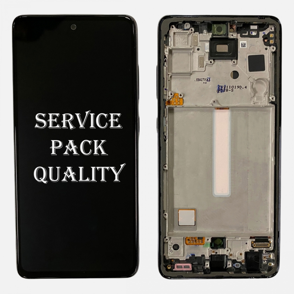 Black Samsung A52S 5G 2021 A528 AMOLED Display Touch Screen Digitizer With Frame (Service Pack)