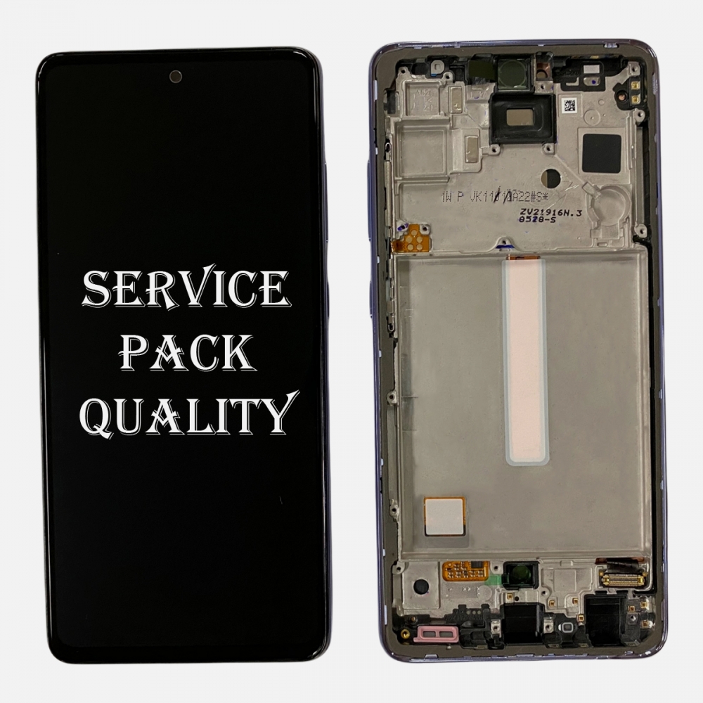 Purple Samsung A52S 5G 2021 A528 AMOLED Display Touch Screen Digitizer With Frame (Service Pack)