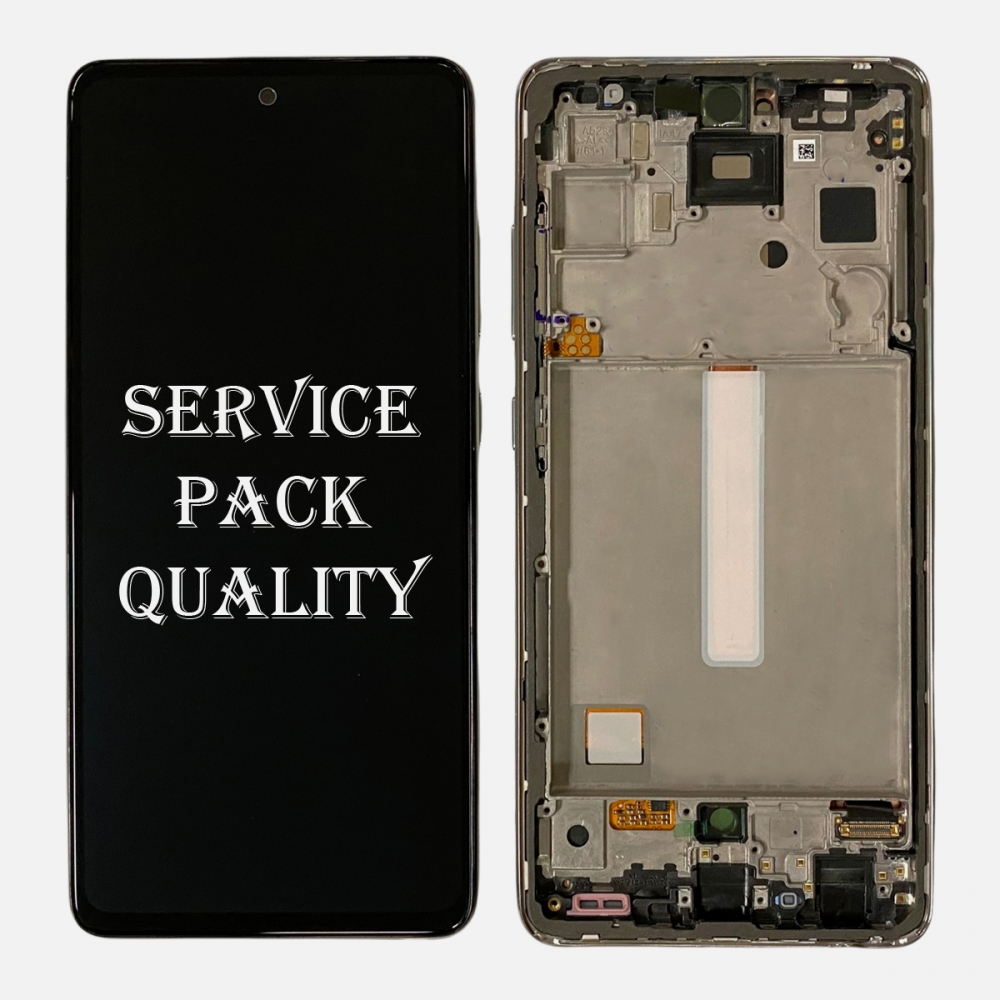 White Samsung A52S 5G 2021 A528 AMOLED Display Touch Screen Digitizer With Frame (Service Pack)