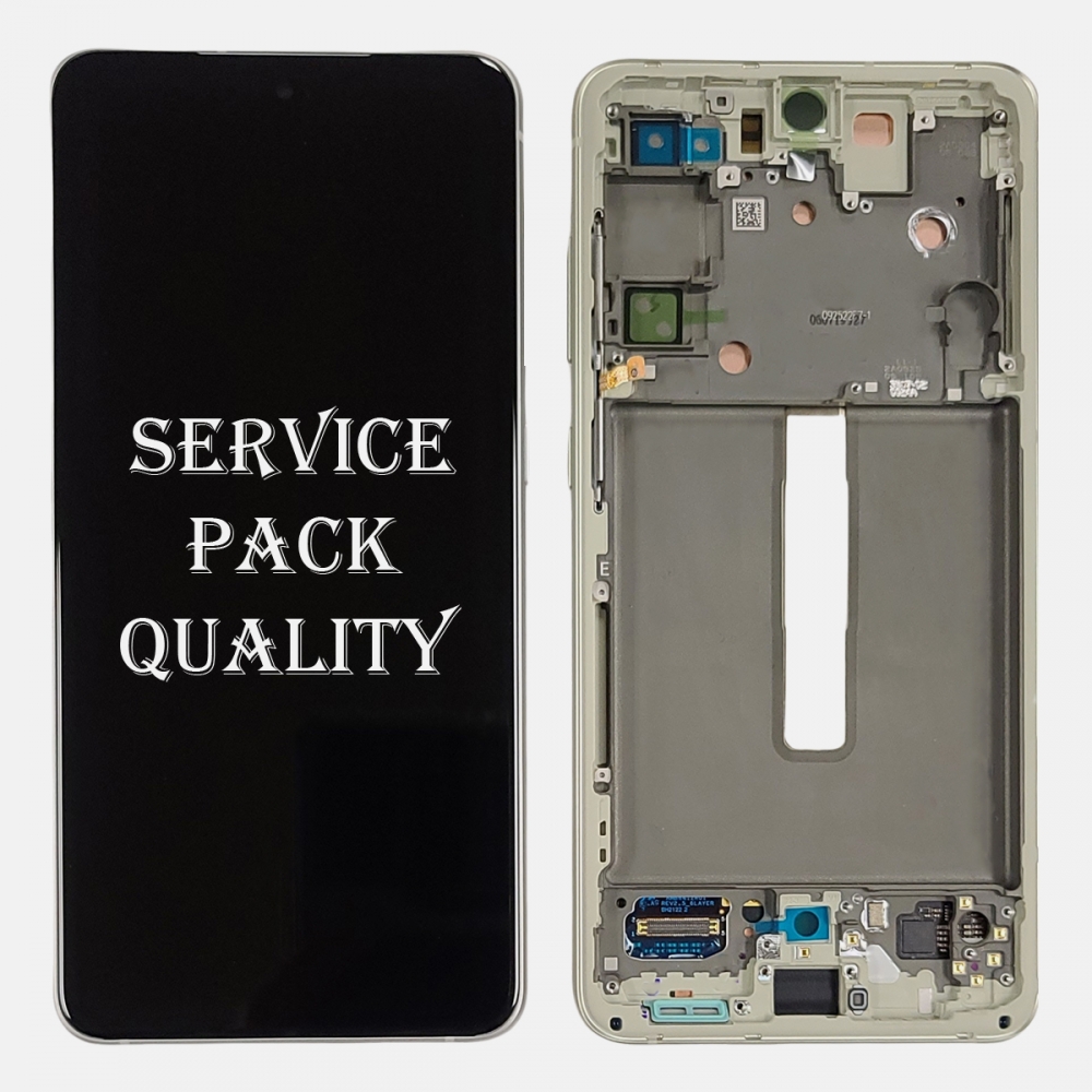 Olive Green Samsung Galaxy G990 S21 FE 5G OLED Display LCD Touch Screen Digitizer + Frame (Service Pack)