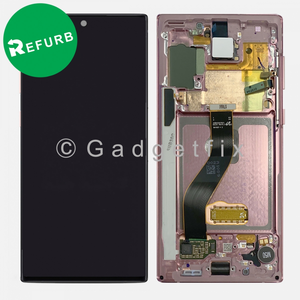 Refurbished Pink OLED Touch Screen Digitizer + Frame For Samsung Galaxy Note 10 N970