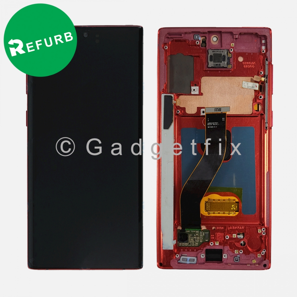 Red OLED Display Screen Assembly + Frame For Samsung Galaxy Note 10 N970 
