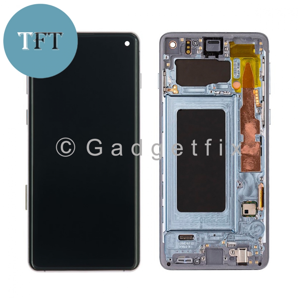 Blue TFT LCD Display Touch Screen Digitizer + Frame For Samsung Galaxy S10 G973 | No Fingerprint Sensor
