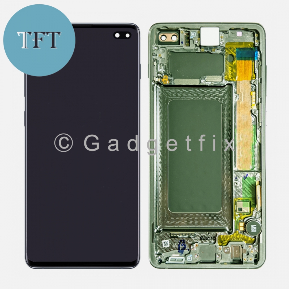 Green TFT LCD Display Touch Screen Digitizer + Frame For Samsung Galaxy S10+ | S10 Plus G975 | No Fingerprint Sensor