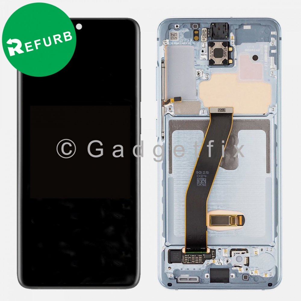 Blue Amoled LCD Touch Screen Digitizer + Frame For Samsung Galaxy S20 5G