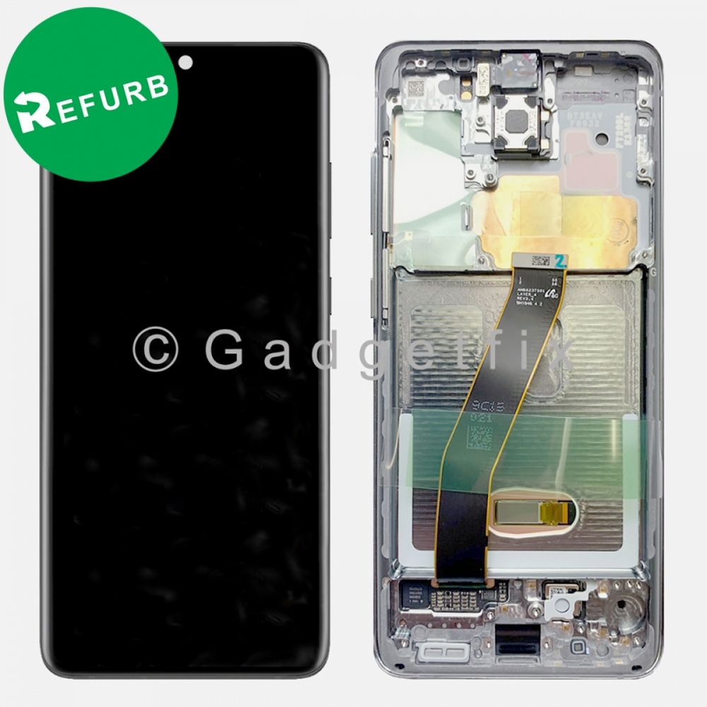 White OLED Display Screen Digitizer + Frame For Samsung Galaxy S20 5G (Not For Verizon)