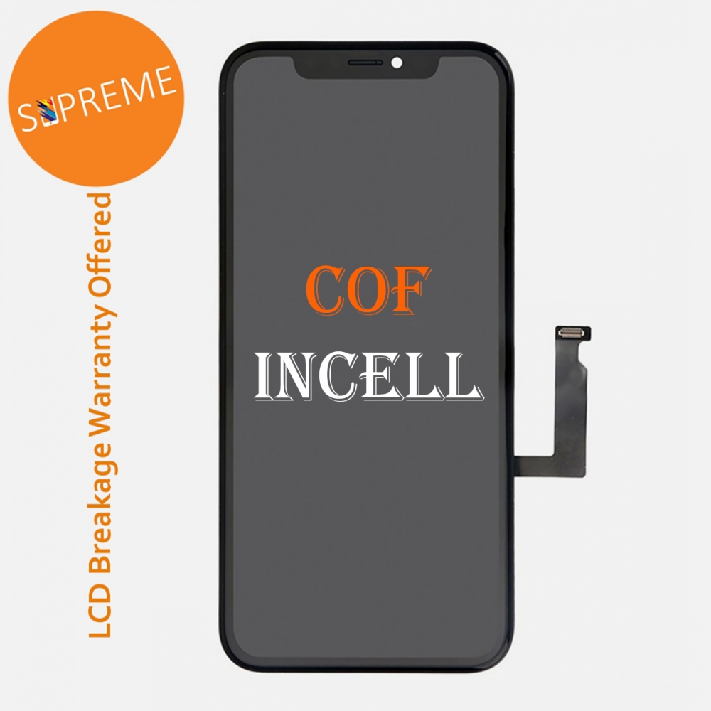 Supreme COF Incell Display LCD Touch Digitizer Screen + Frame for Iphone XR (Back Plate Pre-Installed)